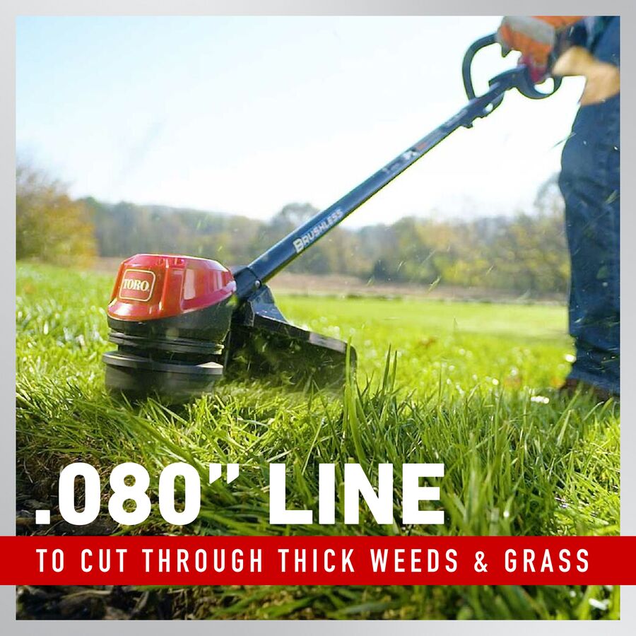 Toro 60V MAX* 13 in. (33.0 cm) / 15 in. (38.1 cm) Brushless String Trimmer with 2.0Ah Battery