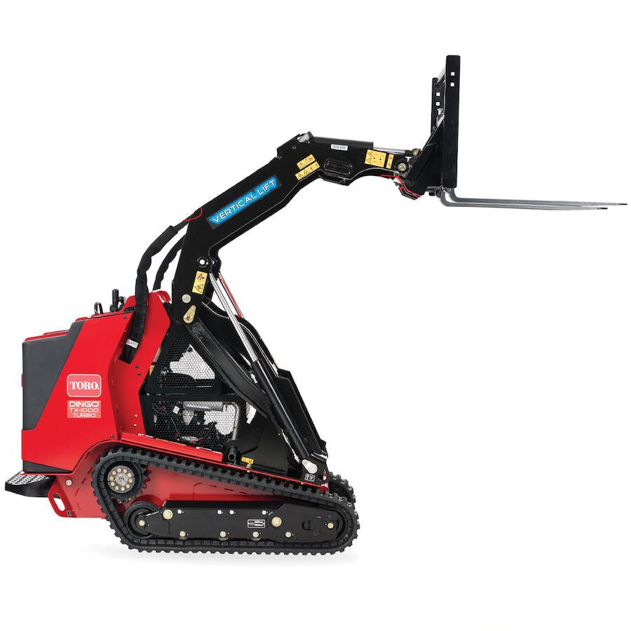 Toro Dingo TX 1000 side view with forks up