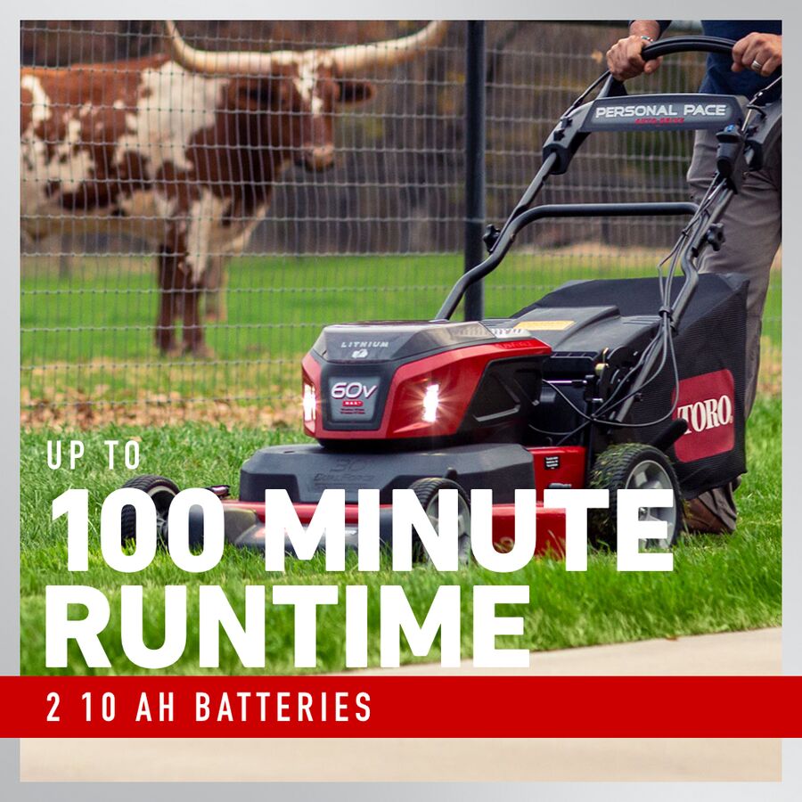 Toro 60V MAX* 30 in. (76 cm) eTimeMaster® Personal Pace® Auto-Drive Lawn Mower - (2) 10.0Ah Batteries/Chargers Included
