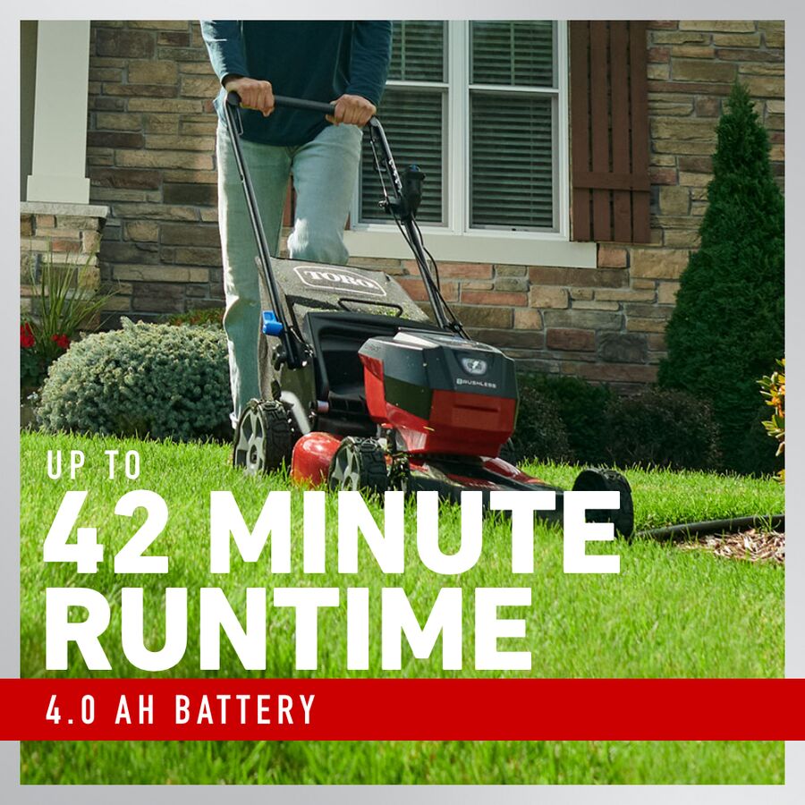Toro 60V Max* 21 in. (53 cm) Recycler® w/SmartStow® Push Lawn Mower with 4.0Ah Battery