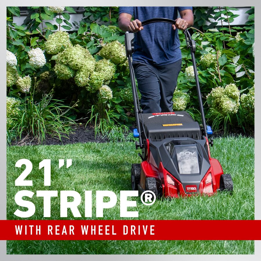 Toro 60V MAX* 21 in. (53 cm) Stripe® Self-Propelled Mower - 6.0Ah Battery/Charger Included