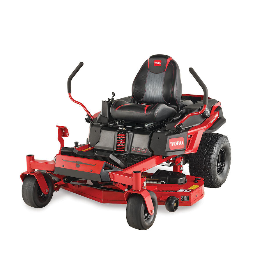 TORO 50” TIME CUTTER, WITH MYRIDE SUSPENSION, FRONT ANGLE VIEW